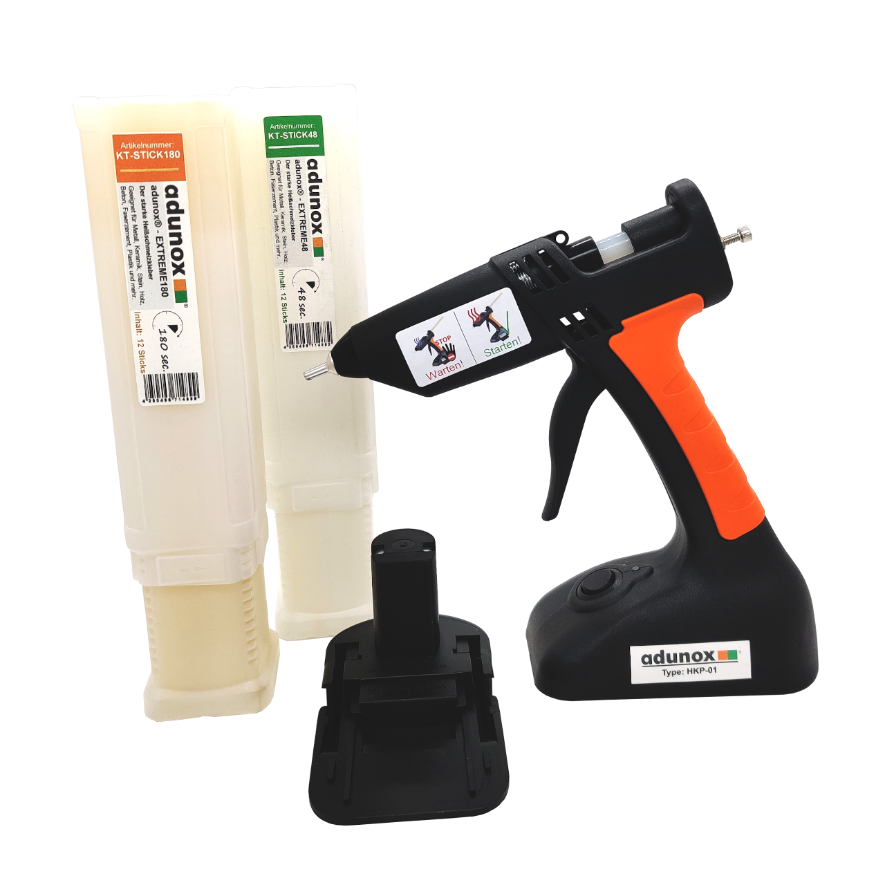 Akku-Heißklebepistole HKP-01 | Adapter 18V-Akku | 1x adunox®-EXTREME48 | 1x adunox®-EXTREME180 Akku-Heißklebepistole HKP-01 | Adapter 18V-Akku | 1x adunox®-EXTREME48 | 1x adunox®-EXTREME180