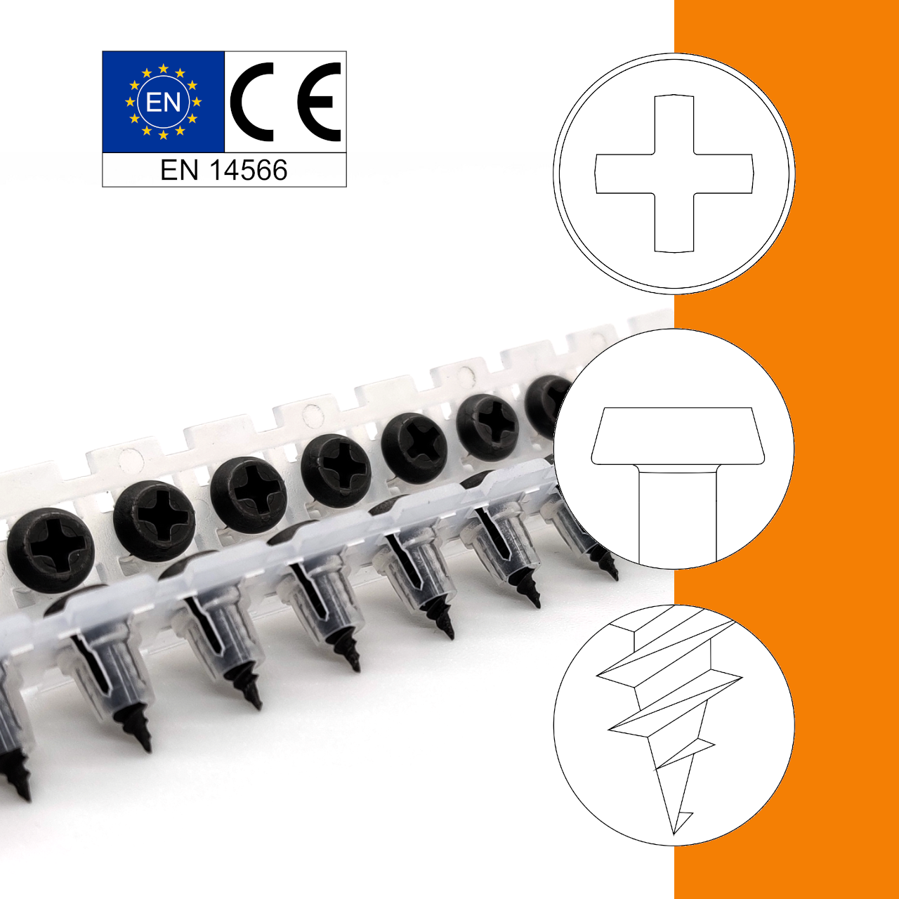 Profilverbindungsschrauben | phosphatiert | PH2 | magaziniert Langband | 3,9x11 | 500 Stk Profilverbindungsschrauben | phosphatiert | PH2 | magaziniert Langband | 3,9x11 | 500 Stk