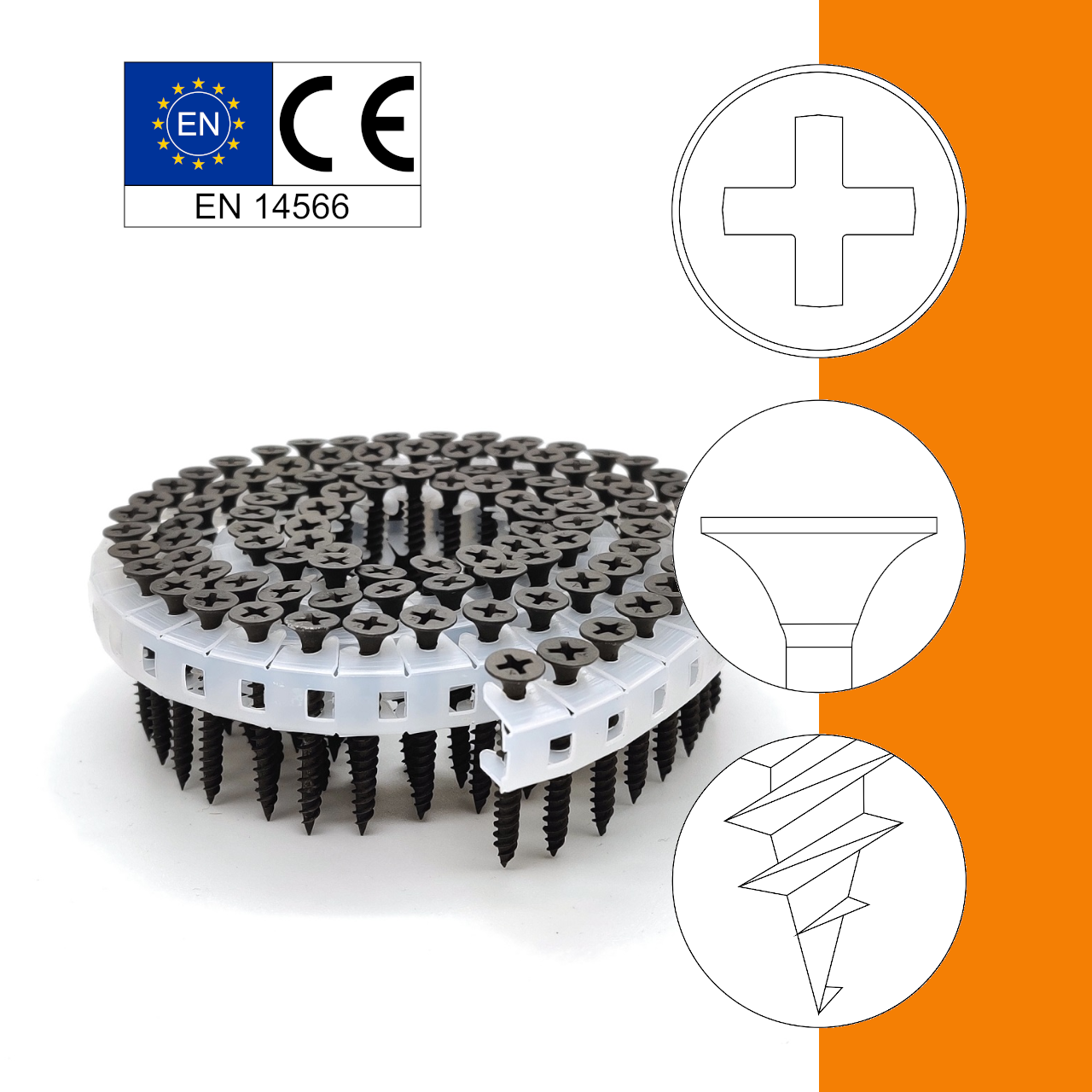 Schnellbauschrauben | System Coil U-Tape | phosphatiert | Feingewinde | 3,9x25 | 4.000Stk Schnellbauschrauben | System Coil U-Tape | phosphatiert | Feingewinde | 3,9x25 | 4.000Stk