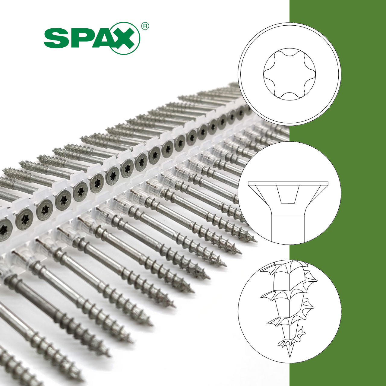 SPAX® OSB Verlegeschrauben | WIROX | Langband | 4,5x70 | 500 Stk