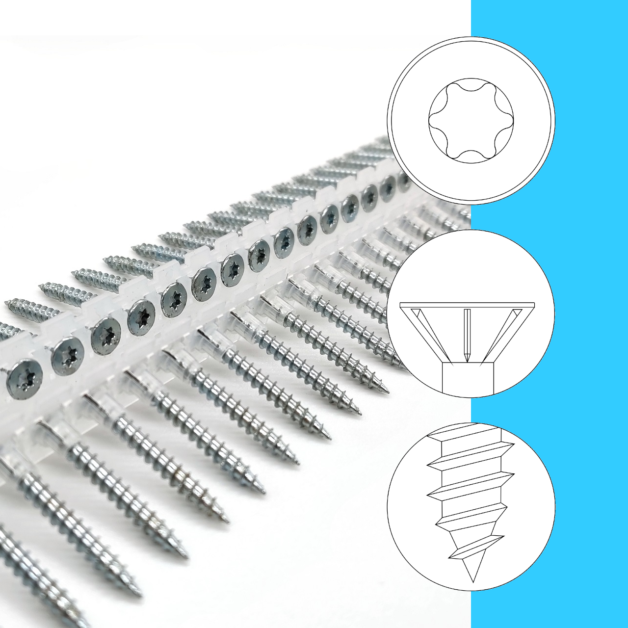 Spanplattenschrauben | hell verzinkt | TX20 | Langband | 4,0x35 | 1.000 Stk