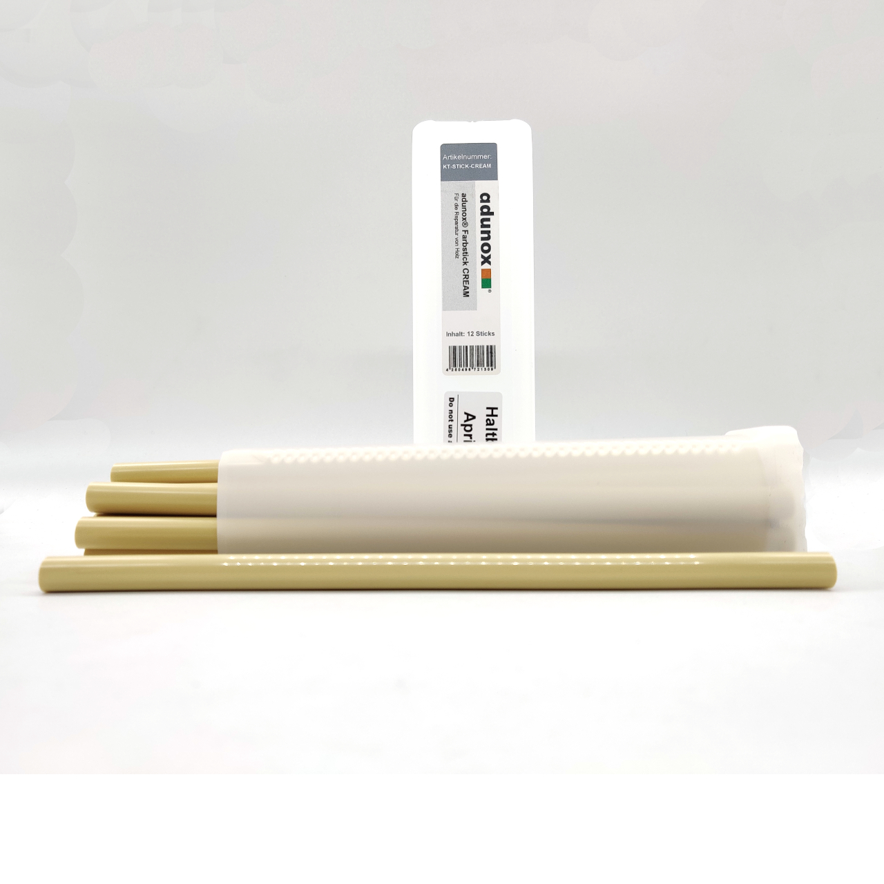 adunox® Farbsticks für die Reparatur von Holz | CREAM | 12 Sticks