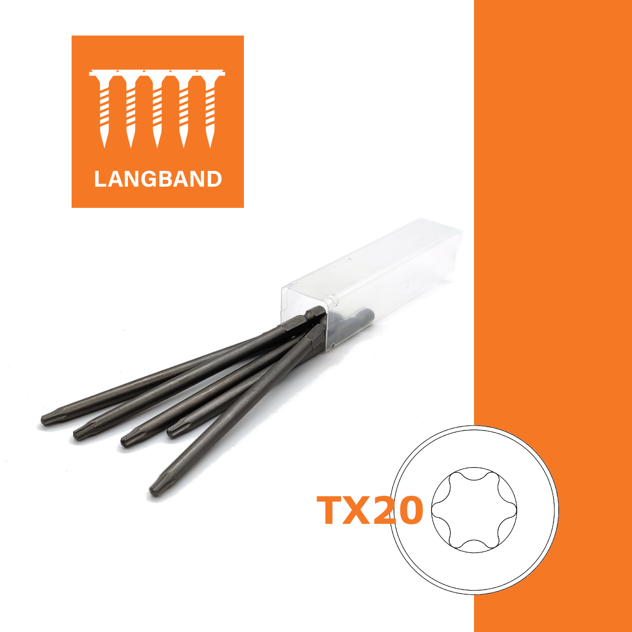 Bits TX20 | Für Magazinschrauber | System Langband | 5 Stk Bits TX20 | Für Magazinschrauber | System Langband | 5 Stk