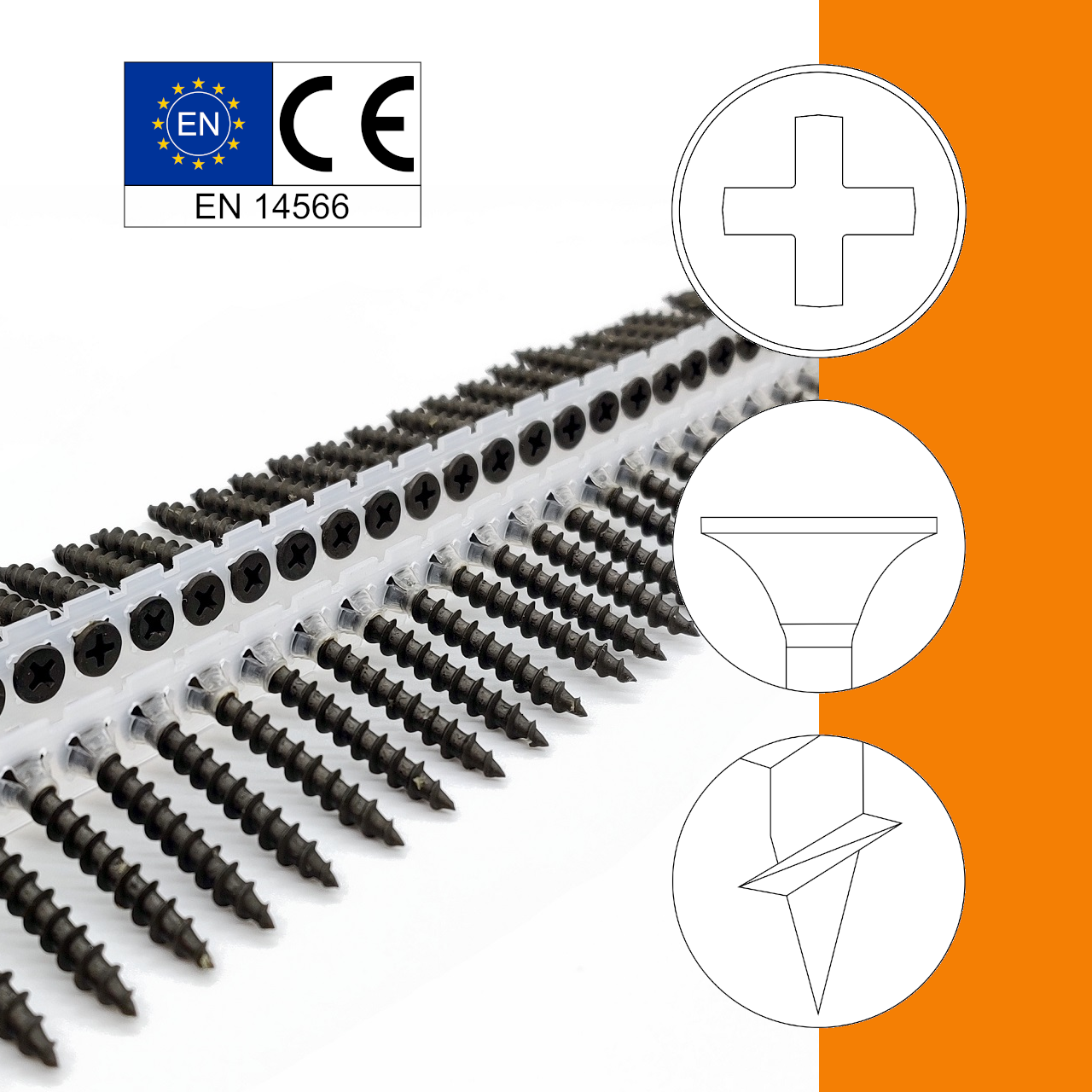 Schnellbauschrauben | phosphatiert | Gips-Gips | magaziniert Langband Schnellbauschrauben | phosphatiert | Gips-Gips | magaziniert Langband