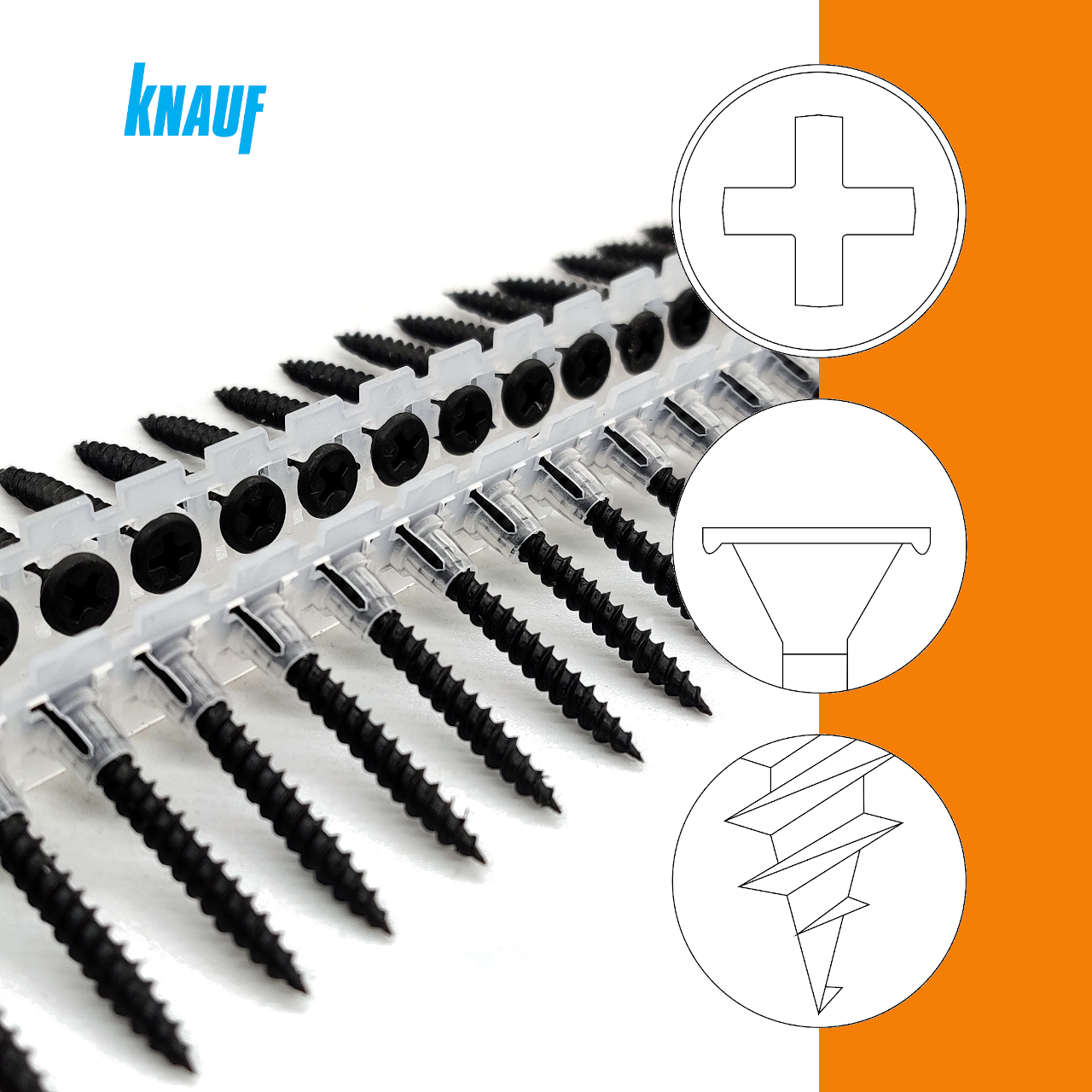 Knauf® Diamantschrauben XTN | phosphatiert | PH2 | magaziniert Langband Knauf® Diamantschrauben XTN | phosphatiert | PH2 | magaziniert Langband