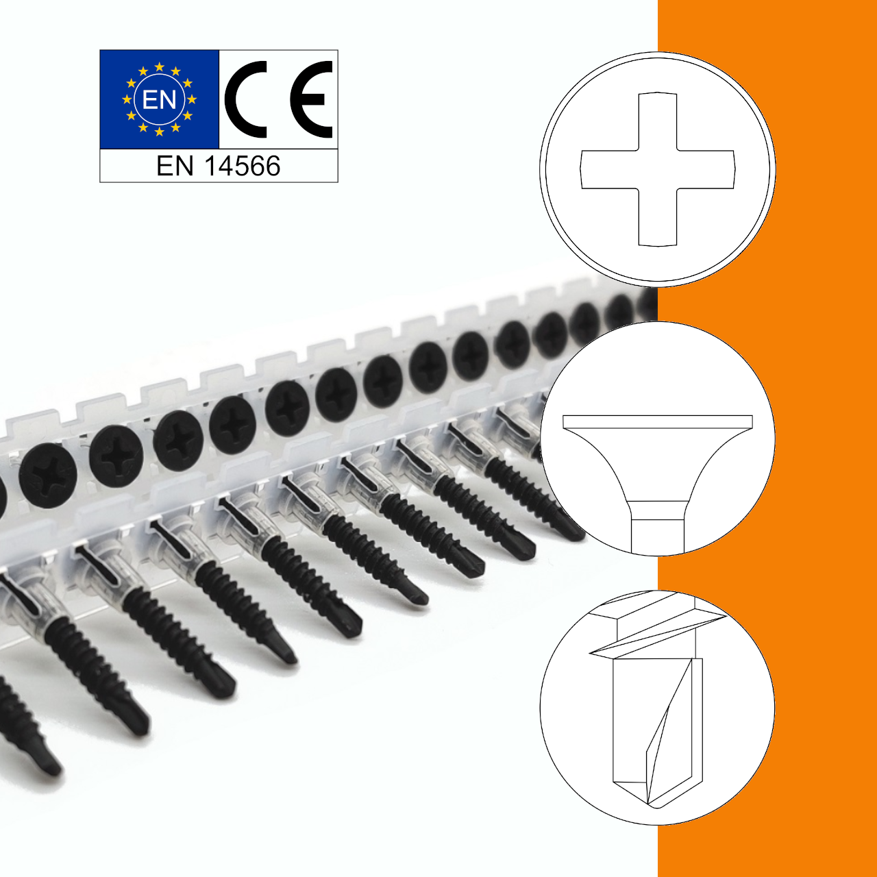 Schnellbauschrauben | phosphatiert | Bohrspitze | PH2 | magaziniert Langband Schnellbauschrauben | phosphatiert | Bohrspitze | PH2 | magaziniert Langband