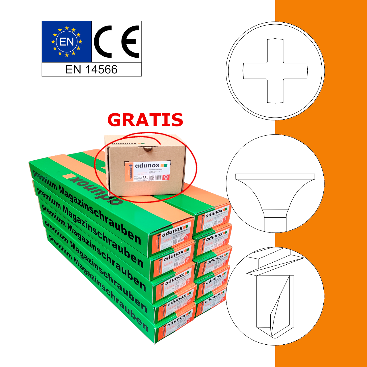 SPARPAKET | 10x 1.000Stk Langband Schnellbauschrauben | Bohrspitze | 3,5x45 | + GRATIS 1x 1.000Stk lose Schnellbauschrauben | Bohrspitze | 3,5x45