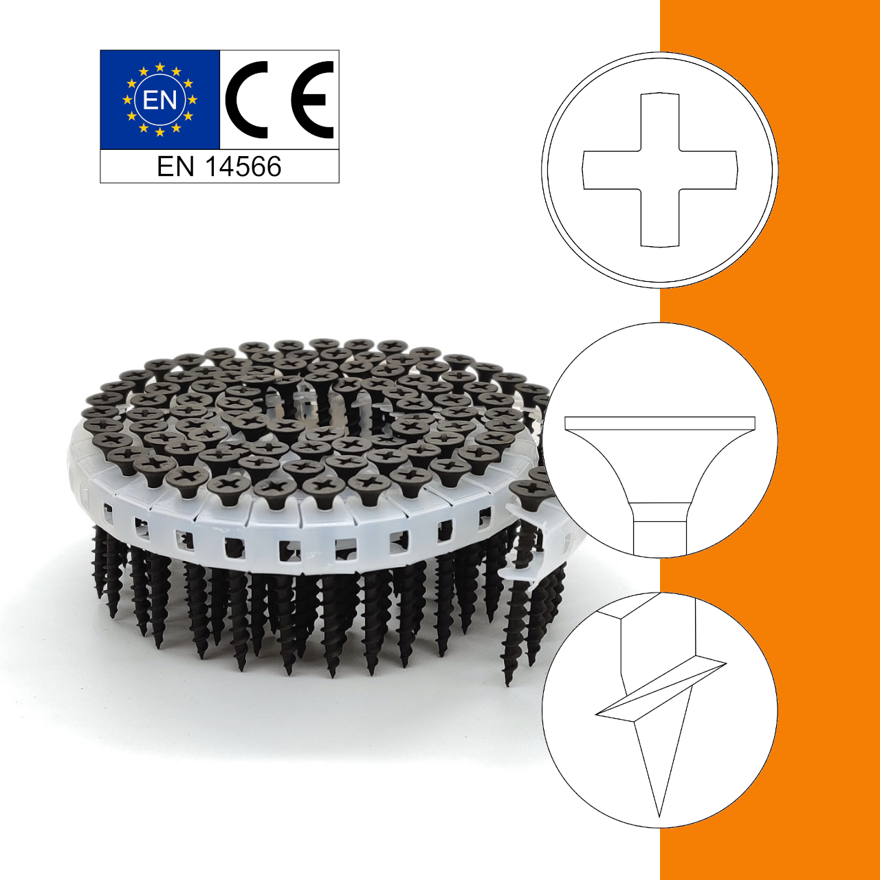 Schnellbauschrauben | System Coil U-Tape | phosphatiert | Grobgewinde | 3,9x25 | 4.000Stk Schnellbauschrauben | System Coil U-Tape | phosphatiert | Grobgewinde | 3,9x25 | 4.000Stk