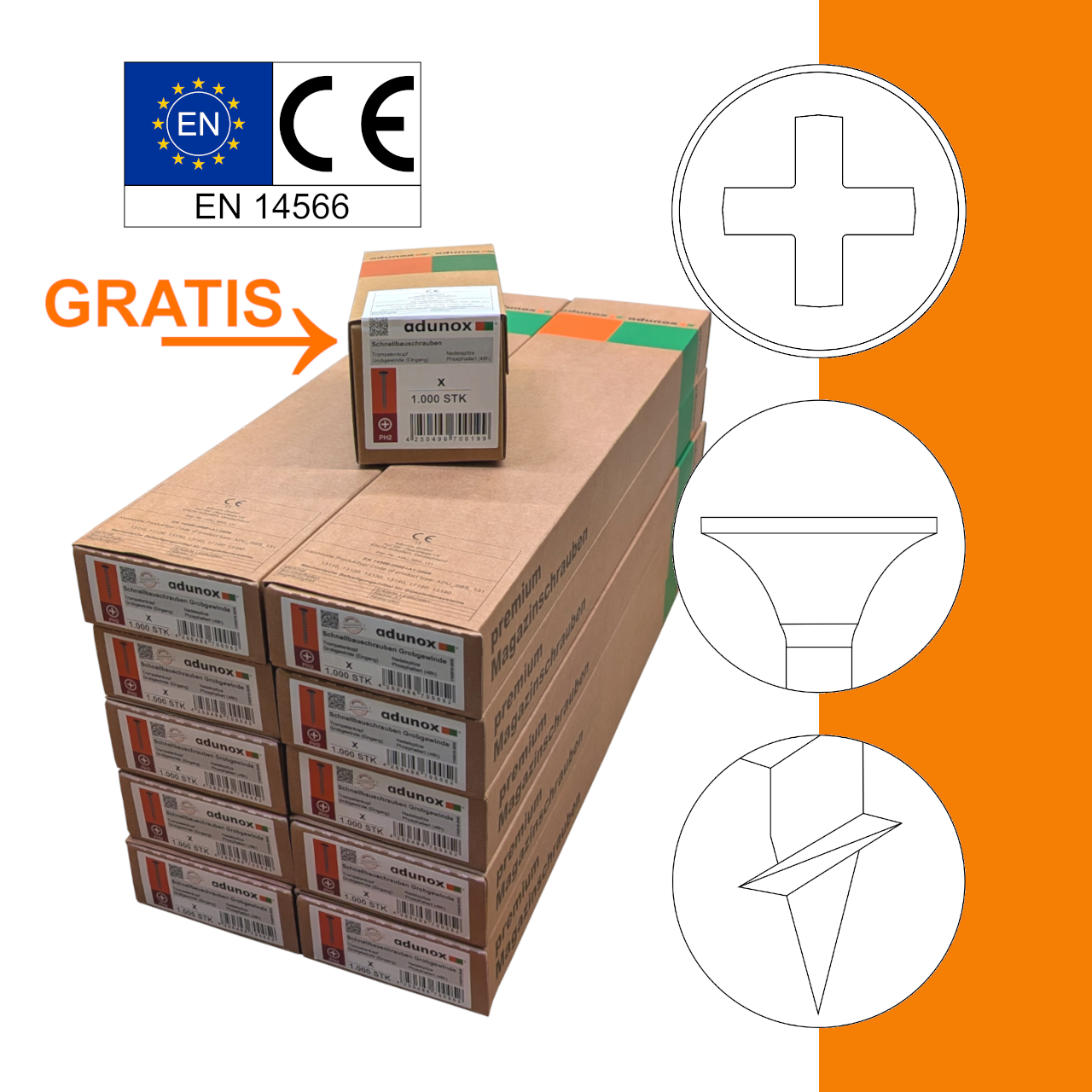 SPARPAKET | 10x 1.000 Stk Langband Schnellbauschrauben | Grobgewinde | 3,9x30 | + GRATIS 1 x 1.000 Stk lose Schnellbauschrauben | Grobgewinde | 3,9x30 SPARPAKET | 10x 1.000 Stk Langband Schnellbauschrauben | Grobgewinde | 3,9x30 | + GRATIS 1 x 1.000 Stk lose Schnellbauschrauben | Grobgewinde | 3,9x30